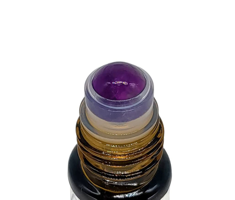 Headache Relief 10ml Roll-On Stick. Essential Oil & Amethyst Remedy to Ease Head Pain & Migraine. Camomile, Peppermint, Lavender, Rosemary & Eucalyptus. Aromatherapy & Crystal Rollerball. - BeesActive Australia