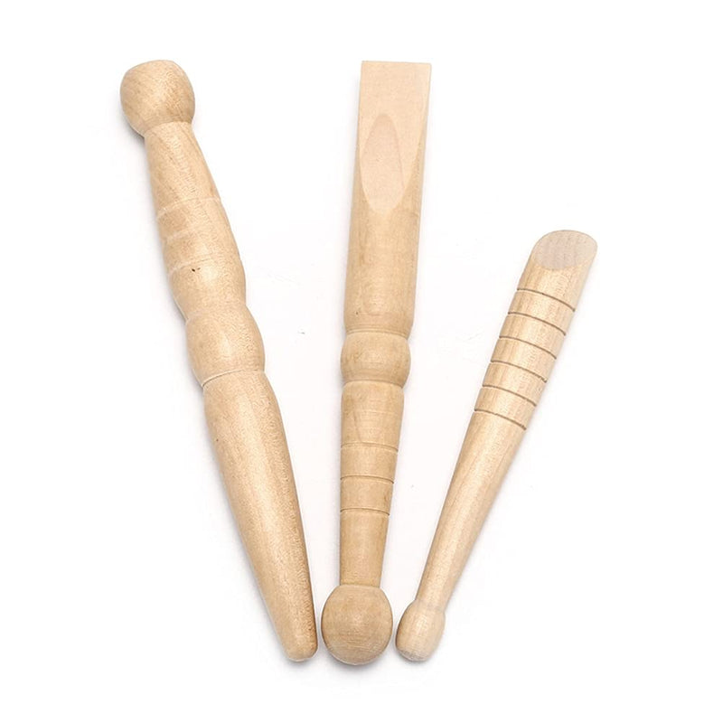 Set of 3 Traditional Thai Wooden Massage Sticks: Relieve Soreness, Acupressure, Reflexology, etc. - BeesActive Australia