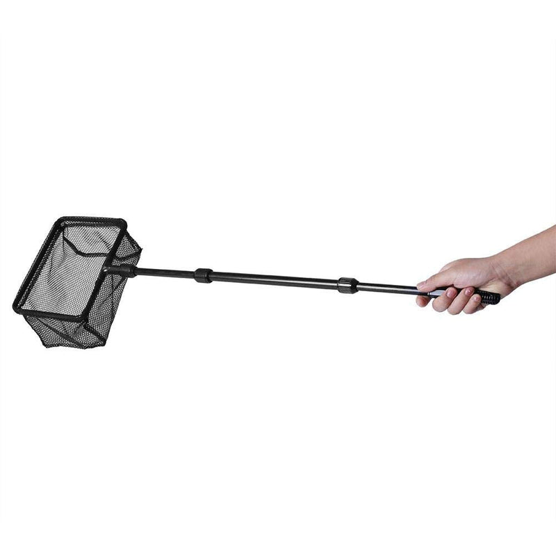 Pssopp Aquarium Fishing Landing Net Retractable Fish Tank Fishing Net Square Fish Shrimp Net Floating Objects Clean Tools for Fish Catch and Release Medium - BeesActive Australia