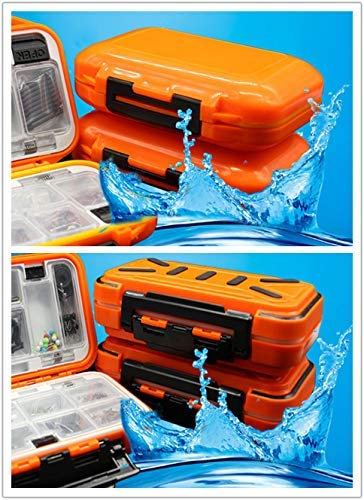 Milepetus Waterproof Fishing Lure Box Spoon Hooks Baits Storage Tackle Box Containers for Casting Fishing Fly Fishing,Large/Medium/Small Lure Case Available Orange-Small - BeesActive Australia