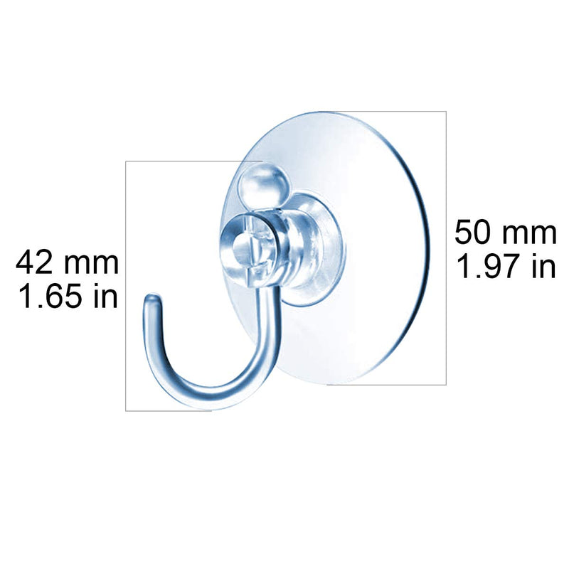 Suction Cup Hooks Clear Plastic Sucker Pads for Window Glass Shower Bathroom Kitchen Wall with 4 Styles 60 mm 50 mm 40 mm 30 mm Support Festivals Parties Events Theme Carnival Decorations (50 mm) - BeesActive Australia
