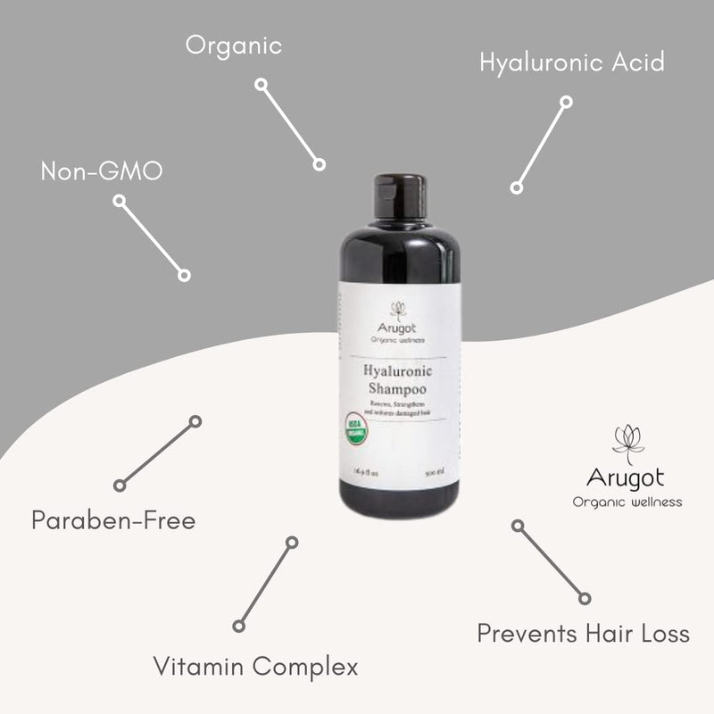 Arugot Organic (USDA Certified) Shampoo, Made in Israel | Moisturizes and Strengthens Damaged Hair, Nourishes Scalp for Growth - Anti Thinning & Volumizing for Men & Women - 16.9 fl oz. - BeesActive Australia