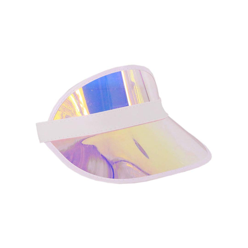 Givocker Unisex Sun Visor Caps - Outdoor Tennis Beach Colored Clear Plastic UV Protection Hat Elastic Headband 3 Pink - BeesActive Australia