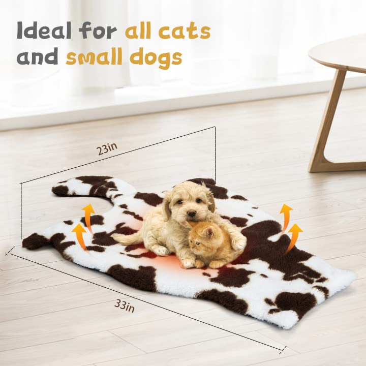 ARGOPET Self Heating Cat Pad Self-Warming Cat Bed 33" x 23" Machine Washable Cat Cushion Mat for Cats Dogs /Pet Thermal Mat Blanket Brown - BeesActive Australia