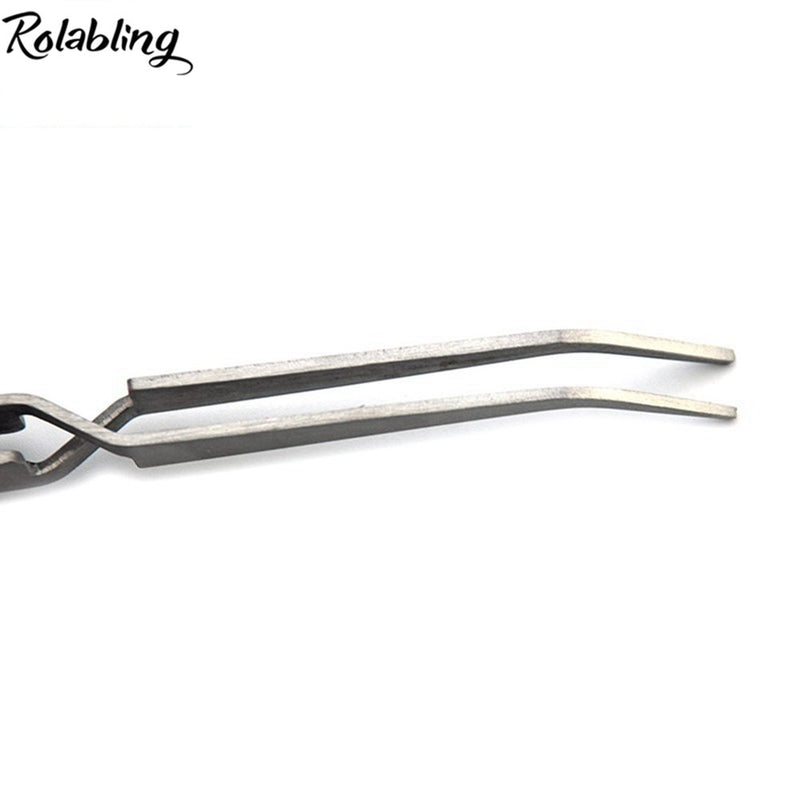 Rolabling Nail Art Tweezers Manicure Rhinestones Picking Tools Trimmers Stainless Steel Nail Art Tools (Size-1) Size-1 - BeesActive Australia