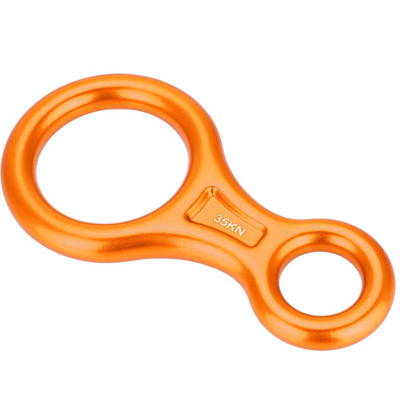 Vbestlife Rescue Rope Descender, 35KN Figure 8 Aluminum Descender Rappel Ring Rock Climbing Rescue Gear for Rappelling Belaying Climbing Orange - BeesActive Australia