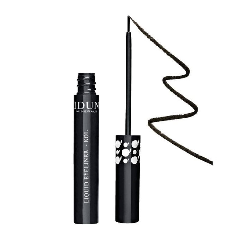 IDUN Minerals Liquid Eyeliner, Kol - Intense Color, Dramatic/Framed Eyes - Perfect Coverage - 100% Vegan, Highly Purified, Ophthalmologist Tested, Contact Lens Safe, Water Resistant - Black, 0.18 oz - BeesActive Australia