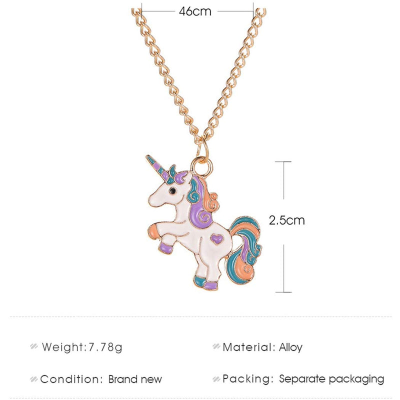 TseanYi Enamel Unicorn Pendant Necklace Running Unicorn Necklace Choker Gold Chain Cute Animal Jewelry for Women and Girls - BeesActive Australia