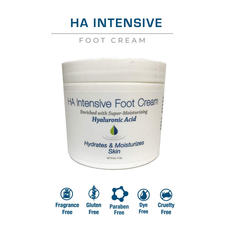 Hyaluronic Acid HA Intensive Foot Cream: Hyalogic Foot Cream Body Lotion w/Hyaluronic Acid for Nourished Skin – for Rough, Dry, Calloused Feet, Heels & Soles. Infused, Body Hyaluronic Cream, 4oz. - BeesActive Australia