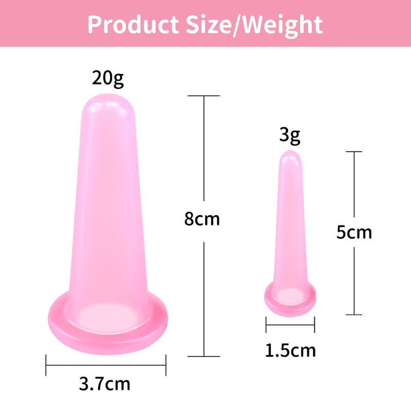 4 Pcs Silicone Facial Cupping Therapy Set Vacuum Massage Cup Kit Body Cupping Cup Set for Face Neck Back Eyes Massage Vacuum Cans Suction Anti Cellulite Massager,Anti-Aging Beauty Tool - BeesActive Australia