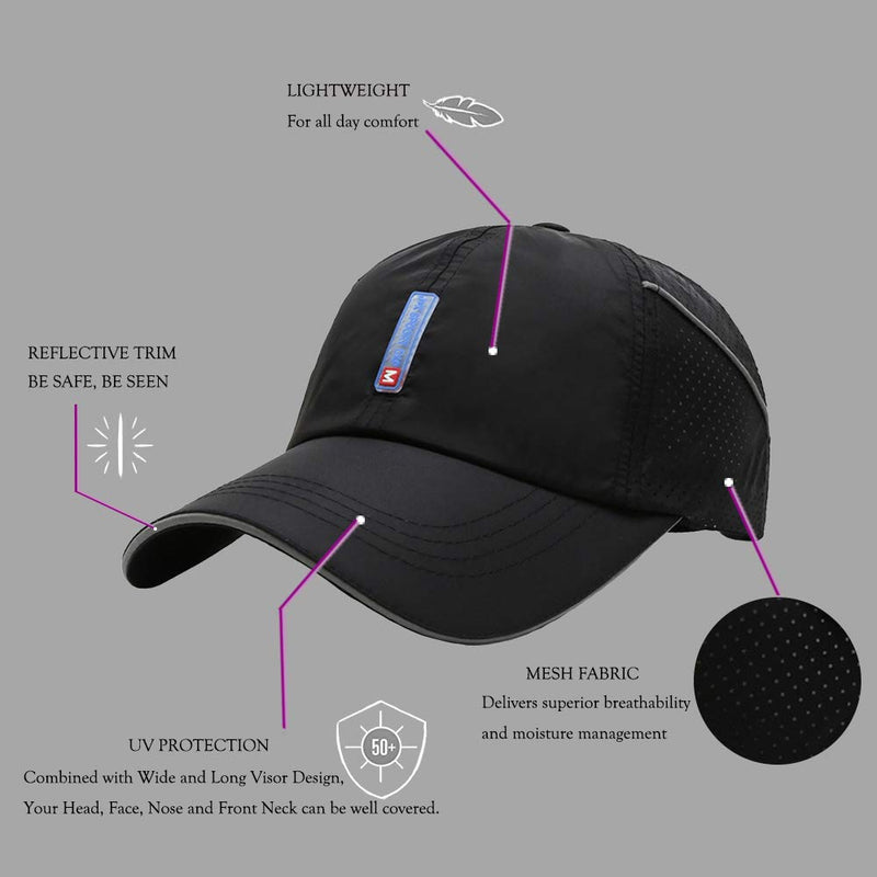 Croogo Quick Dry Sports Hat UPF 50+ Baseball Cap Embroidered Lightweight Outdoor UV Protection Sun Hats for Men Women Cp18-n-light Gray - BeesActive Australia