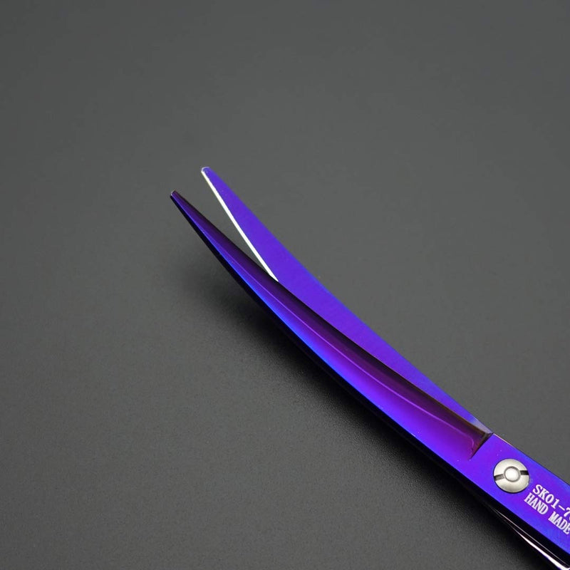 7.0 inches Professional Dog Grooming Scissors Set Straight & thinning & Curved & chunkers & comb 5pcs in 1 Set for left-handed & right handed Right-handed Purple - BeesActive Australia