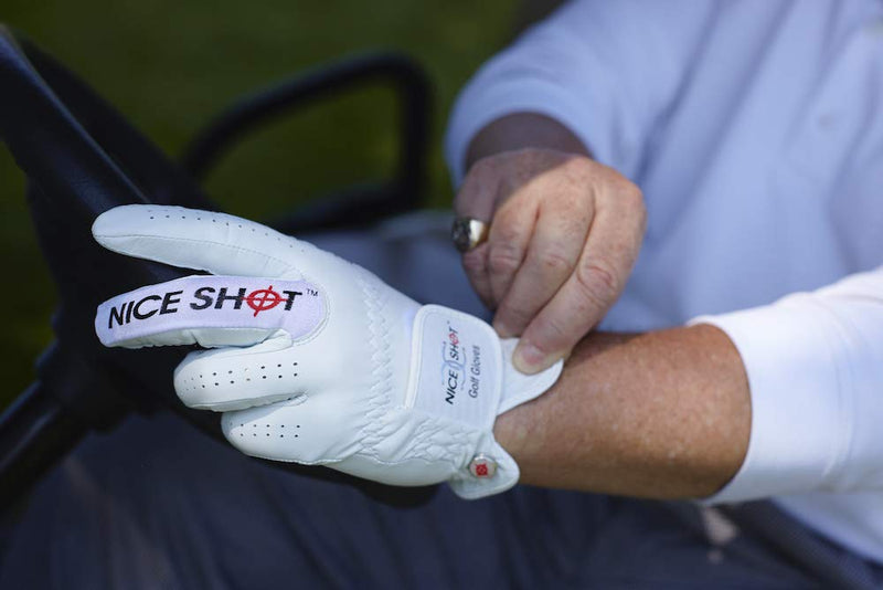 Nice Shot Bundle The Bird Men's Left Hand Cadet XXLarge White Cabretta Leather Golf Glove + Nice Shot Patented Design Golf Tees - Express Yourself - 3 1/4 Inch Golf Tees - 12 Pack - BeesActive Australia