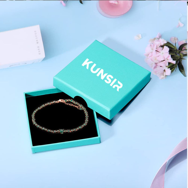 KUNSIR Slider Charm Cubic Zirconia Bracelet in 925 Sterling Silver, Mother's Day Bracelets… Style 3 - BeesActive Australia