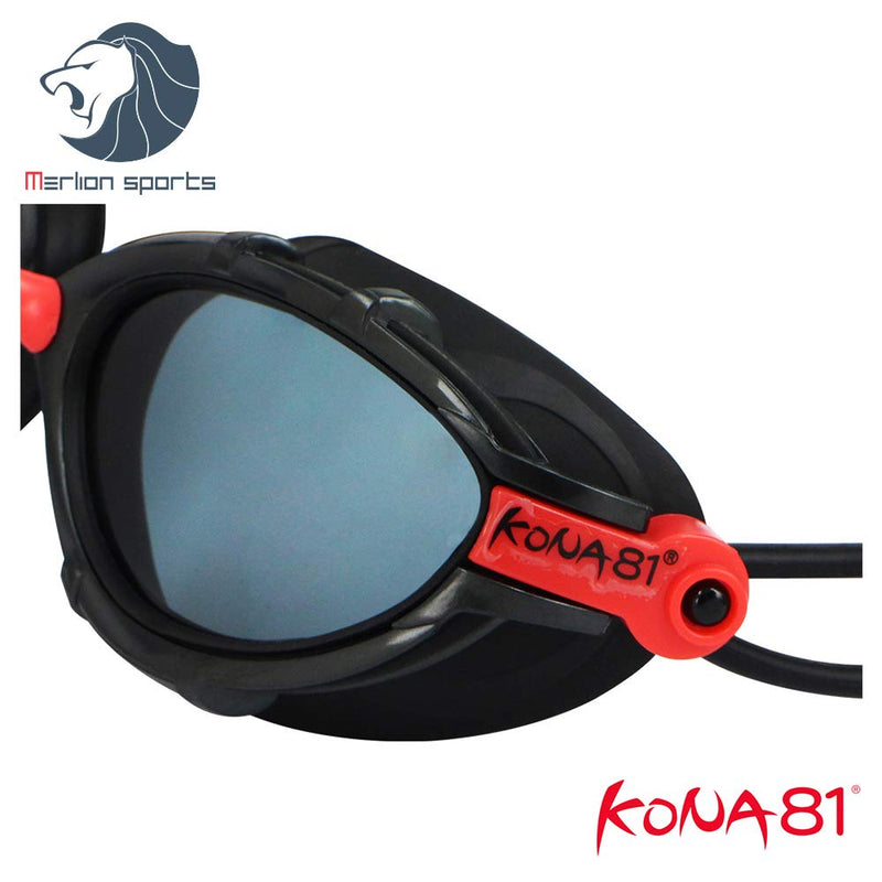 [AUSTRALIA] - KONA81 Barracuda Swim Goggle K912 - Triathlon Superior Anti-Fog Coating Curved Lenses Wire Frame, UV Protection No Leaking Easy Adjusting for Adults Men Women IE-91213 