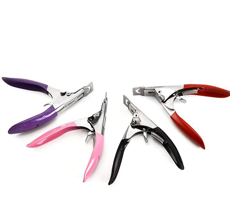 3-way Nail Clipper Acrylic Uv GEL False Nail Tips Stainless Steel Cutter Nail Pedicure Clipper Purple - BeesActive Australia