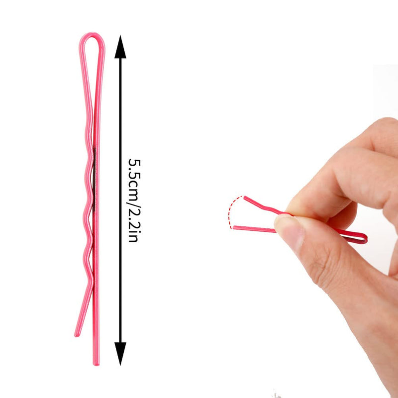 Bobby Pins for Thick Hair,50 Pcs Colorful Hair Grips Kit in Plastic Box Metal Hair Pins Hair Styling Clips for Women Girls (5.5cm/2.2 Inches) - BeesActive Australia