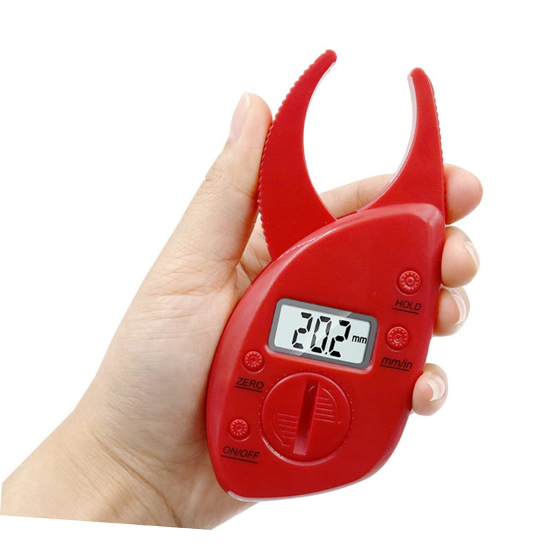 Healvian Digital Calipers Body Fat Measuring Device Portable Fat Tester Digital Skinfold Analyzer Body Fat Caliper Digital LCD Display Teller Fat Teller Tool Measuring Instrument Fat Clip 11.4X6.7cm Red - BeesActive Australia
