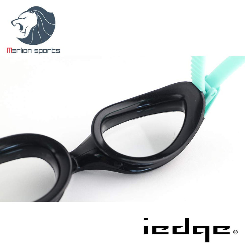 [AUSTRALIA] - iedge Swim Goggle - Superior Anti-Fog Coated Curved Lenses with UV Protection, One-Piece Frame Soft Seals, Easy Adjusting Comfortable Leak Proof, for Adults Men Women IE-VG-942 Clear/Green 