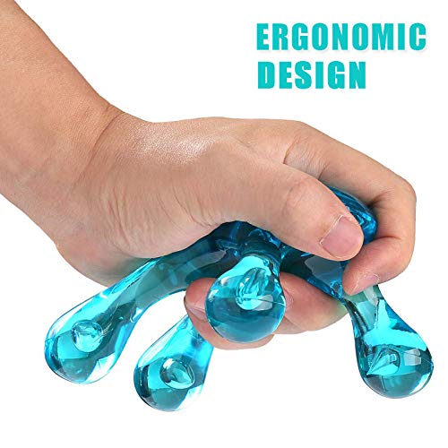 Hand Held Massage Tool, BVN Four Point Full Body Massager, Self Massage Tool, Easy Palm Fit with Massage Knobs for Gentle Pressure Point Massage, Suitable for Neck, Waist, Hips, Leg, Foot Blue - BeesActive Australia