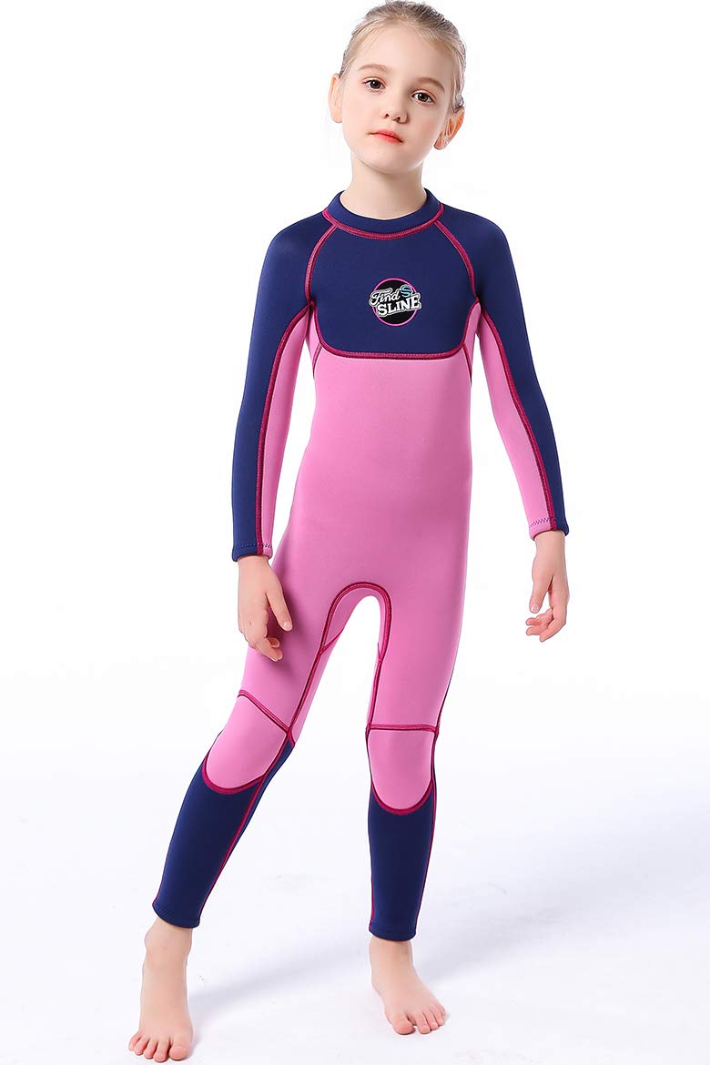 [AUSTRALIA] - Cokarsey Girls 3mm Neoprene Full Wetsuit Back Zip for Snorkeling, Swimming, Diving Purple/Pink XX-Large (FOR height 52"-56.5") 