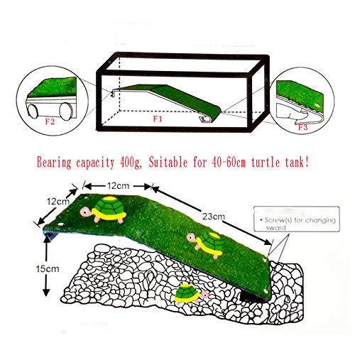 Saim Turtle Basking Platform Artificial Plastic Grass Pier Tortoise Ramp Reptile Tank Ladder Resting Terrace 2 - BeesActive Australia