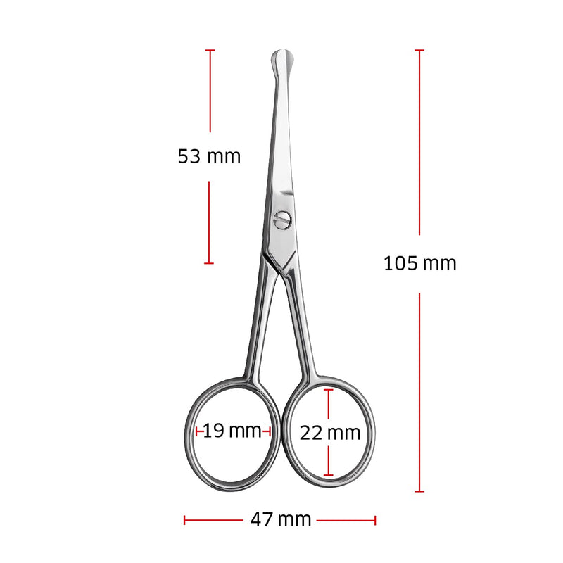 ZWILLING Nose Hair and Ear Hair Scissors, Stainless Steel Beard Scissors with Straight Rounded Tip, Silver - BeesActive Australia