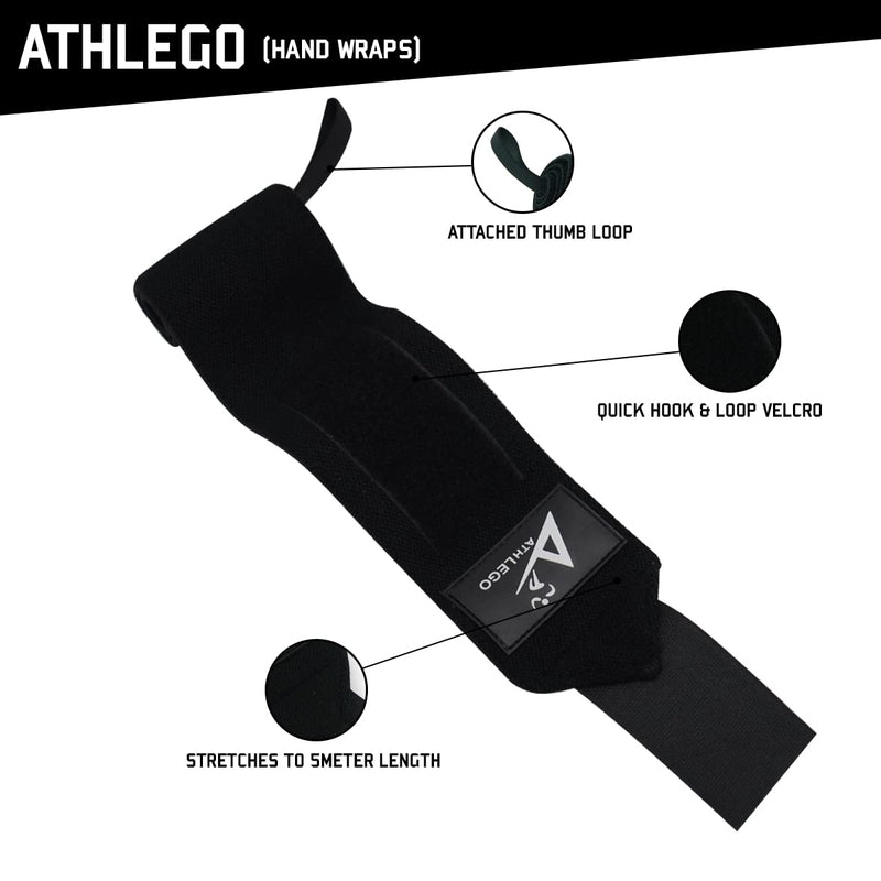 Athlego Wrist Wraps for Weightlifting Men, Professional Lifting Wrist Wraps with Thumb Loop for Strength Training, Bodybuilding, Weight Lifting Black - BeesActive Australia