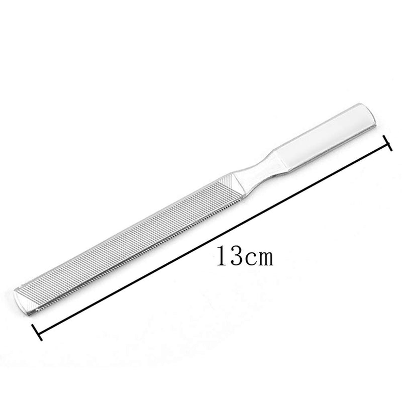 2 Pieces Stainless Steel Nail File 4 Sides Nail File Metal Buffer Fingernails Toenails Manicure Files for Salon and Home(5 Inch) - BeesActive Australia