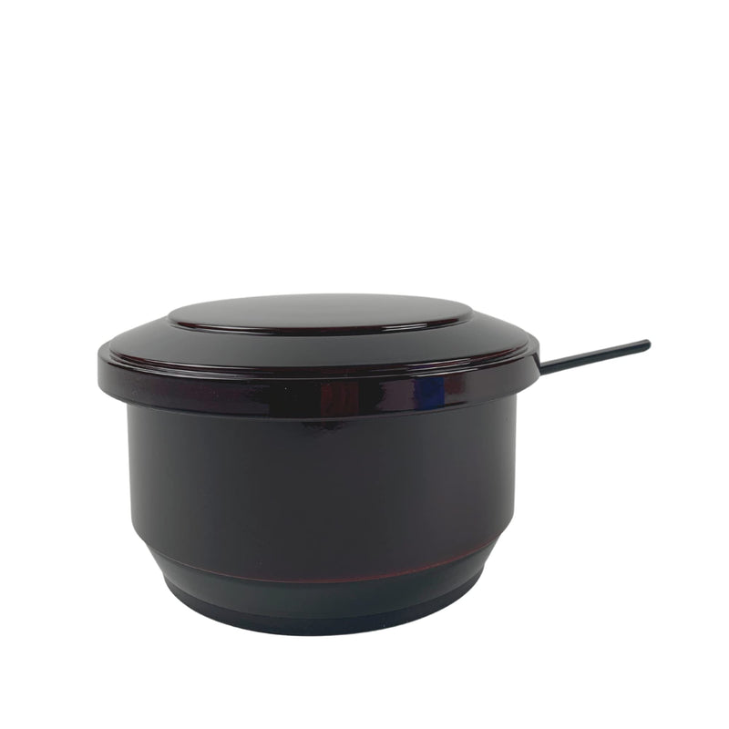 JapanBargain 4777, Rice Serving Bowl with Lid and Rice Paddle Spoon Japanese Ohitsu Container Made in Japan, Burgundy Color, Serving 4-6 People Large - BeesActive Australia