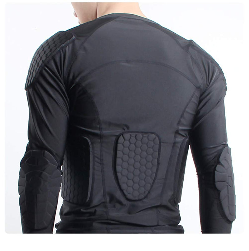 Jellybro Men's Padded Football Protective Gear Set Training Suit for Soccer Basketball Paintball Rib Protector Black TWCX Small - BeesActive Australia