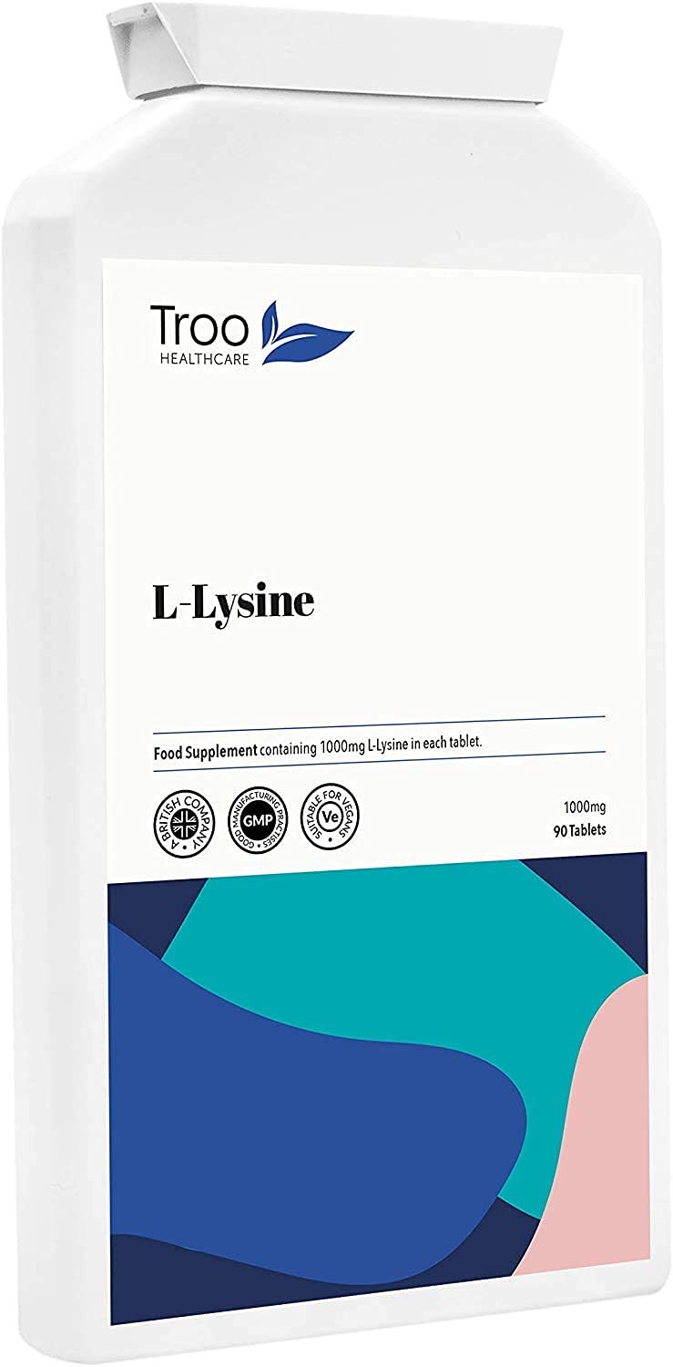 L-Lysine Supplement (1000mg) - 90 Tablets - UK Manufactured to GMP Standards - BeesActive Australia