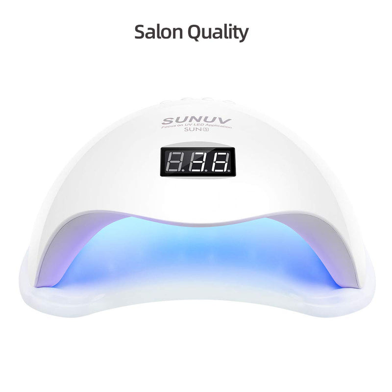 UV LED Nail Lamp, SUNUV UV LED Nail Polish Dryer Gel Machine for Manicure and Pedicure with Sensor and 4 Timers SUN5 - BeesActive Australia