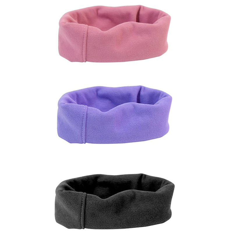Quiet Ears for Dogs 3Pack Dog Snoods Ear Covers for Noise,Grooming and Force Drying Miracle Tool for Anxiety Relief & Calming Dogs (Black+Pink+Purple) Medium - BeesActive Australia
