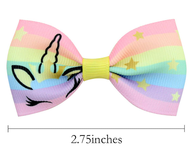 40pcs 2.75" Baby Girls Hair Bows Clips Mini Hair Barrettes Unicorn Hair Accessories for Infants Toddlers Kids - BeesActive Australia