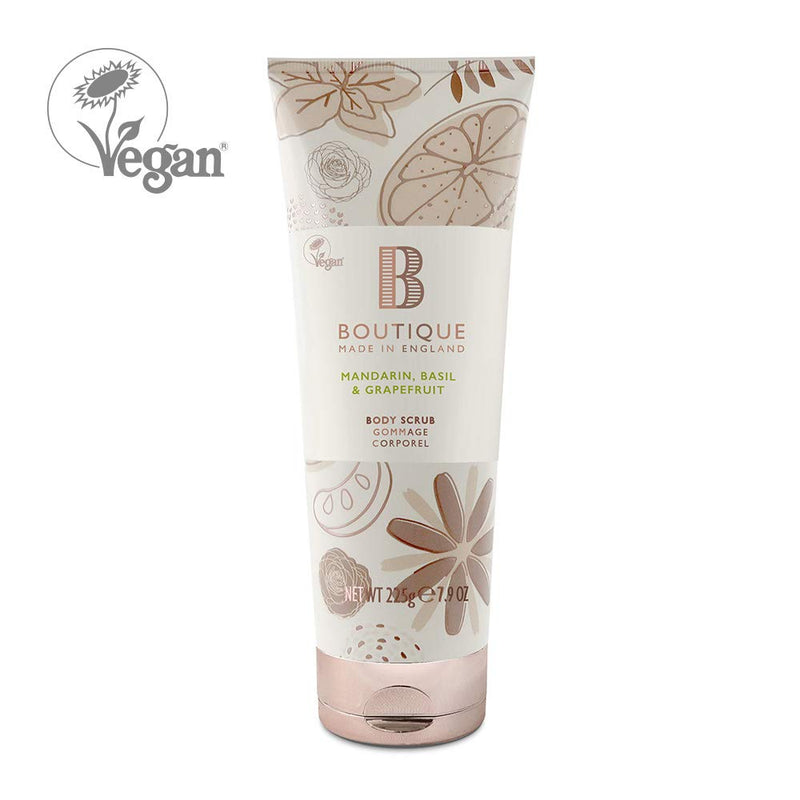 Boutique Mandarin, Basil & Grapefruit Vegan Body Scrub 1 x 225g - BeesActive Australia