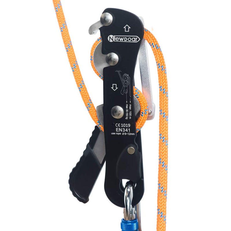 NewDoar Climbing Stop Descender Rappelling Belay for Ropes 9-12mm The Novices for Rescue & Arborist CE Certification Black - BeesActive Australia