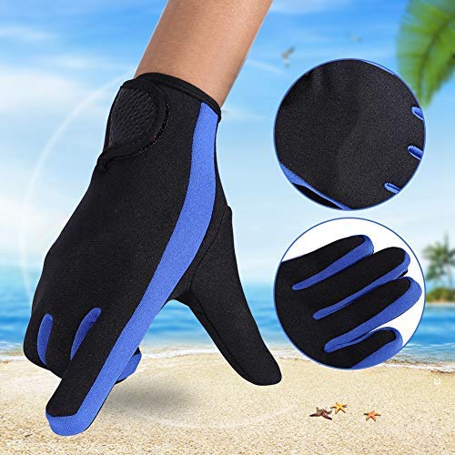 Diving Gloves Neoprene Wetsuits Five Finger Gloves Anti Slip Flexible Thermal Material for Snorkeling Swimming Surfing Sailing Kayaking Diving Blue Medium - BeesActive Australia