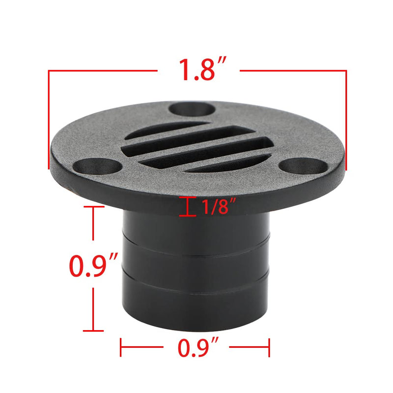 VTurboWay 2 Pcs Nylon 45 x 26mm Boat Floor Deck Drain Fit for Yacht Kayak Deck Drainage Supplies, Black, Free Mounting Screws - BeesActive Australia
