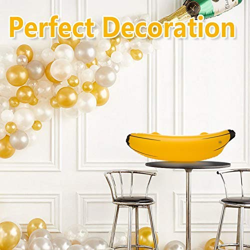 [AUSTRALIA] - June Fox Inflatable Banana Ring Toss Game for Bachelorette Party, Bridal Shower Decorations for Engagement Party, Lingerie Party (2 Pieces 26" Bananas & 6 Pcs Toss Rings) 