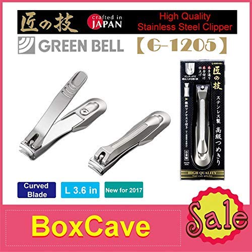 Japanese Stainless Steel Curved Blade Nail Clipper - Made in Japan | Green Bell (G-1205) - BeesActive Australia