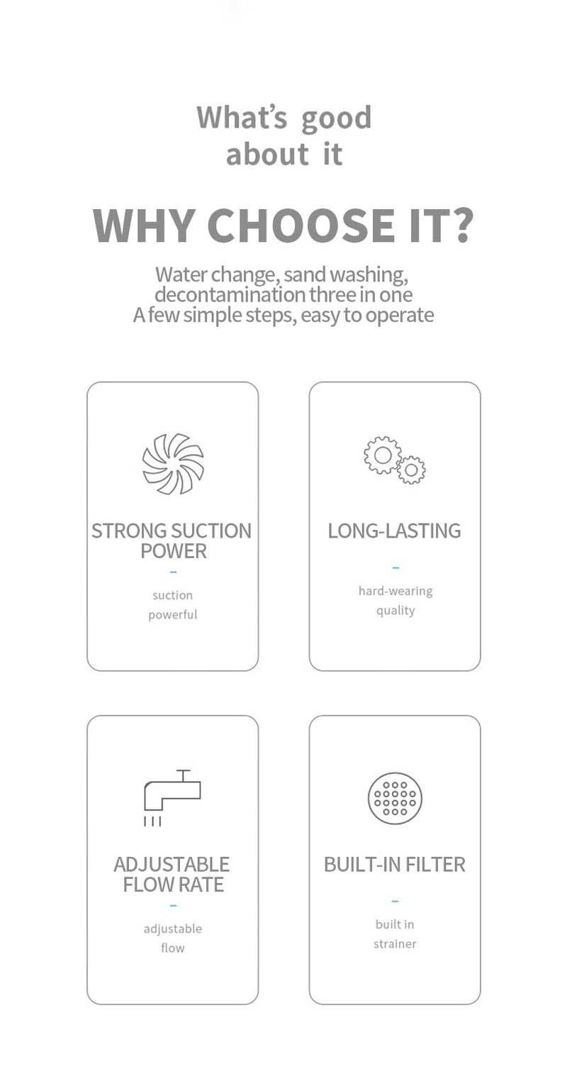 HappyPIG Hose Fish Tank Water Change, Aquarium Water Changer,Aquarium Vacuum with Valve Switch Siphon Sand Cleaner for Aquarium Water Change（5.58ft） - BeesActive Australia