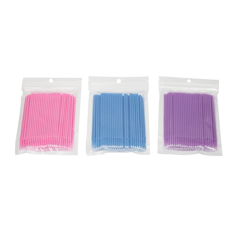Shintop 300pcs Micro Applicator Brushes, Disposable Eyelash Extension Brushes for Makeup, Oral and Dental (Purple+Blue+Pink) - BeesActive Australia