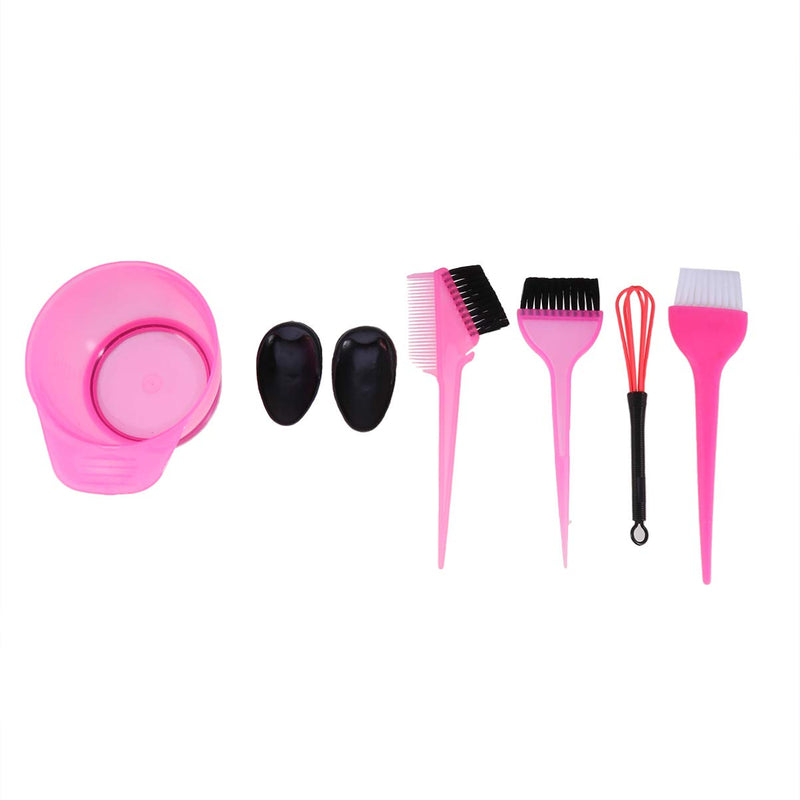 Minkissy 6pcs Hair Dyeing Brush Hair Color Bowl Mixing Bowls Professional Coloring Applicator Tool Kit DIY Hair Bleach Tinting Brushes Tool (Rosy) - BeesActive Australia