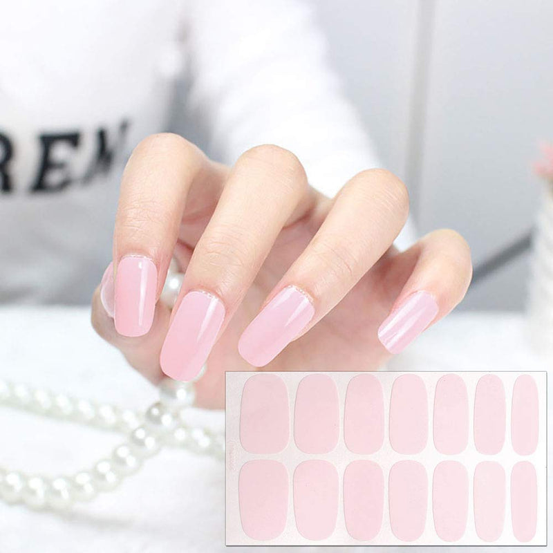 WOKOTO 8 Sheets Full Nail Self-Adhesive Polish Wraps Stickers For Nails Solid Nail Art Polish Strips Decals Set With Nail File - BeesActive Australia