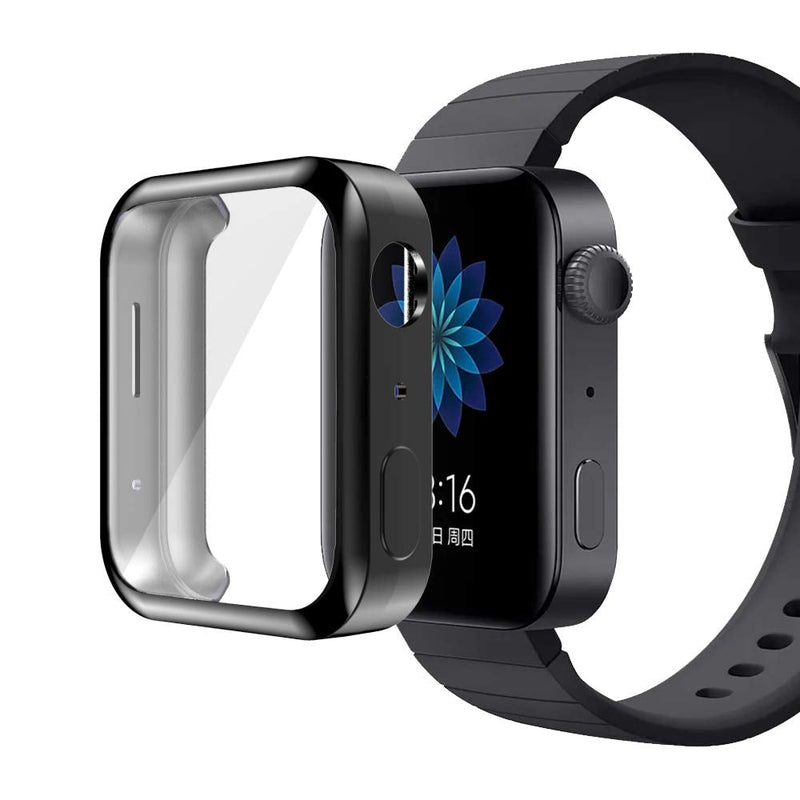 Compatible with Xiaomi Mi Watch Screen Protector Case Soft TPU HD Clear Ultra-Thin Cover Anti-Scratch Lightweight Bumper Scratch Resistant Protective Case Shell for Xiaomi Mi Watch Black - BeesActive Australia