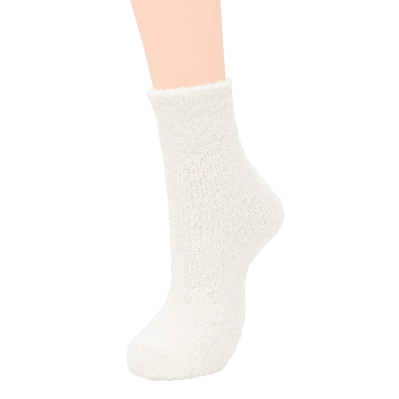 Zando Womens Fuzzy Socks Warm Slipper Socks Winter Fluffy Socks Cozy Fuzzy Socks Athletic Fleece Socks Cute Crew Socks One Size D 5/Pure White - BeesActive Australia