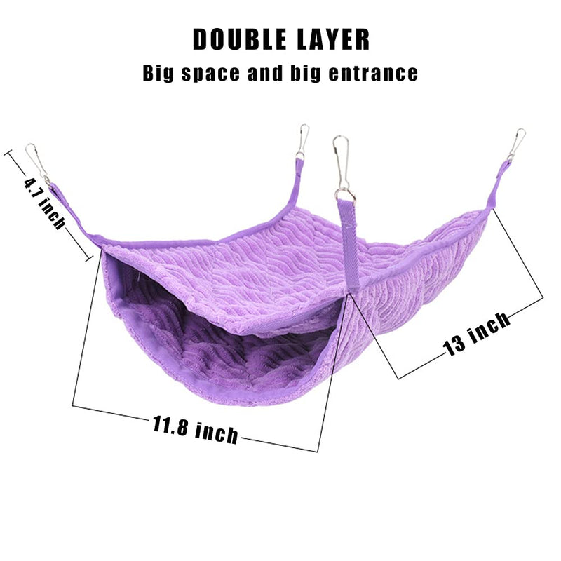 WOLEDOE Double Hammock, Hanging Bunk Bed Fit 2 Ferrets or 5 More Rats Purple - BeesActive Australia