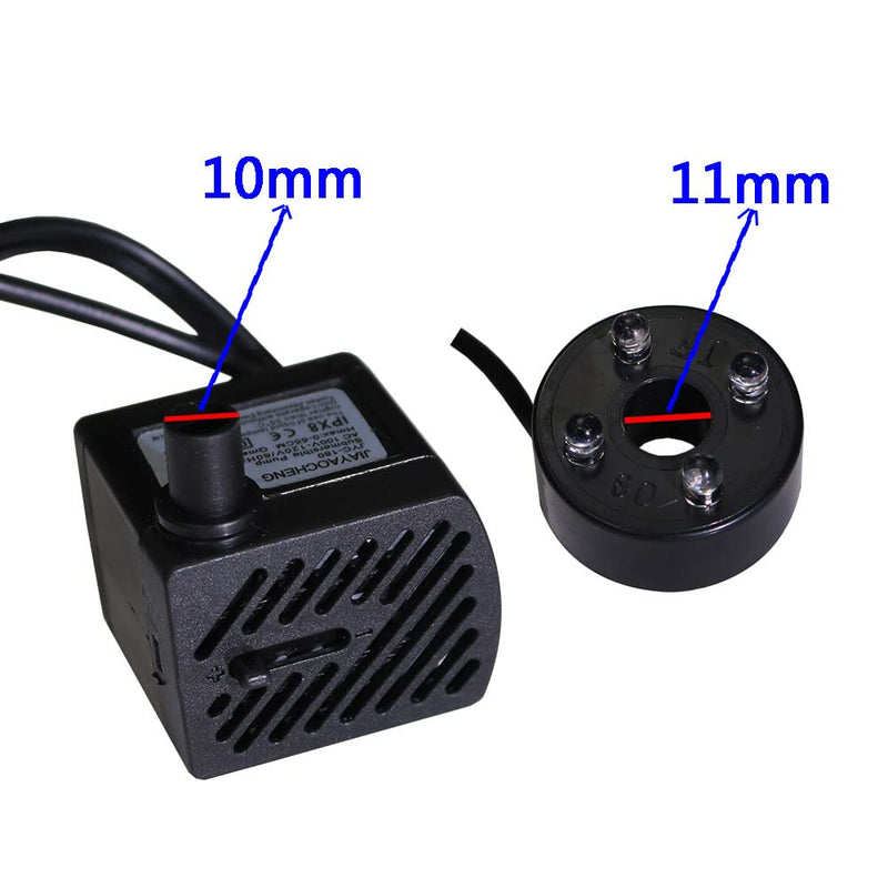 Submersible Water Pump with LED Light for Indoor Tabletop Fountains Aquarium Fish Tank (180L/H 3W) - BeesActive Australia