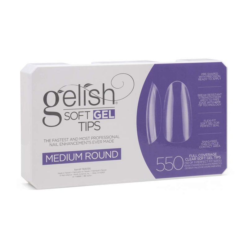 Gelish Soft Gel Nail Tips, 550 count Medium Round - BeesActive Australia